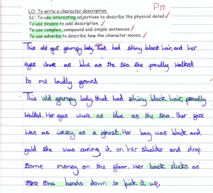 How to write a good character description ks2